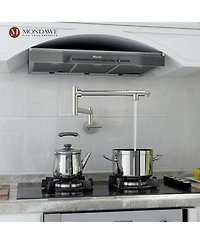 Boyel Living Faucet, Retro Single Hole Two Handles Wall Mount Kitchen Faucet