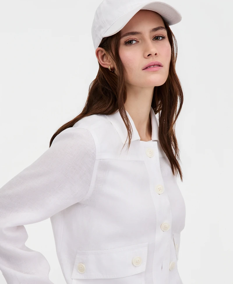 Charter Club Women's Woven Denim Twill Field Jacket, Created for Macy's