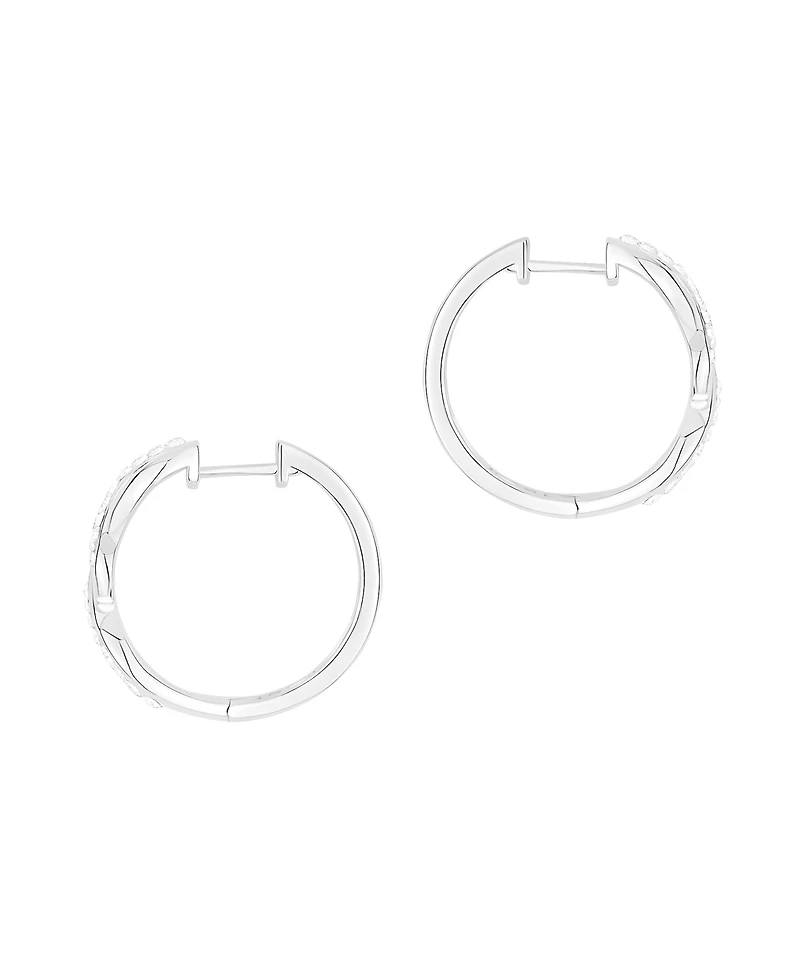 And Now This Crystal Twisted Hinged Hoop Earrings
