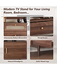 Boyel Living 76-Inch Modern Tv Stand with Drawers for Living Room or Bedroom, Fits TVs Up to 85 Inches