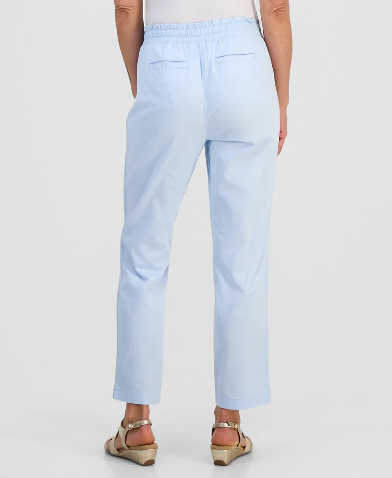 Style & Co Petite Twill-Tape Tapered Pull-On Pants, Macy's Exclusive