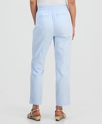 Style & Co Petite Twill-Tape Tapered Pull-On Pants, Macy's Exclusive