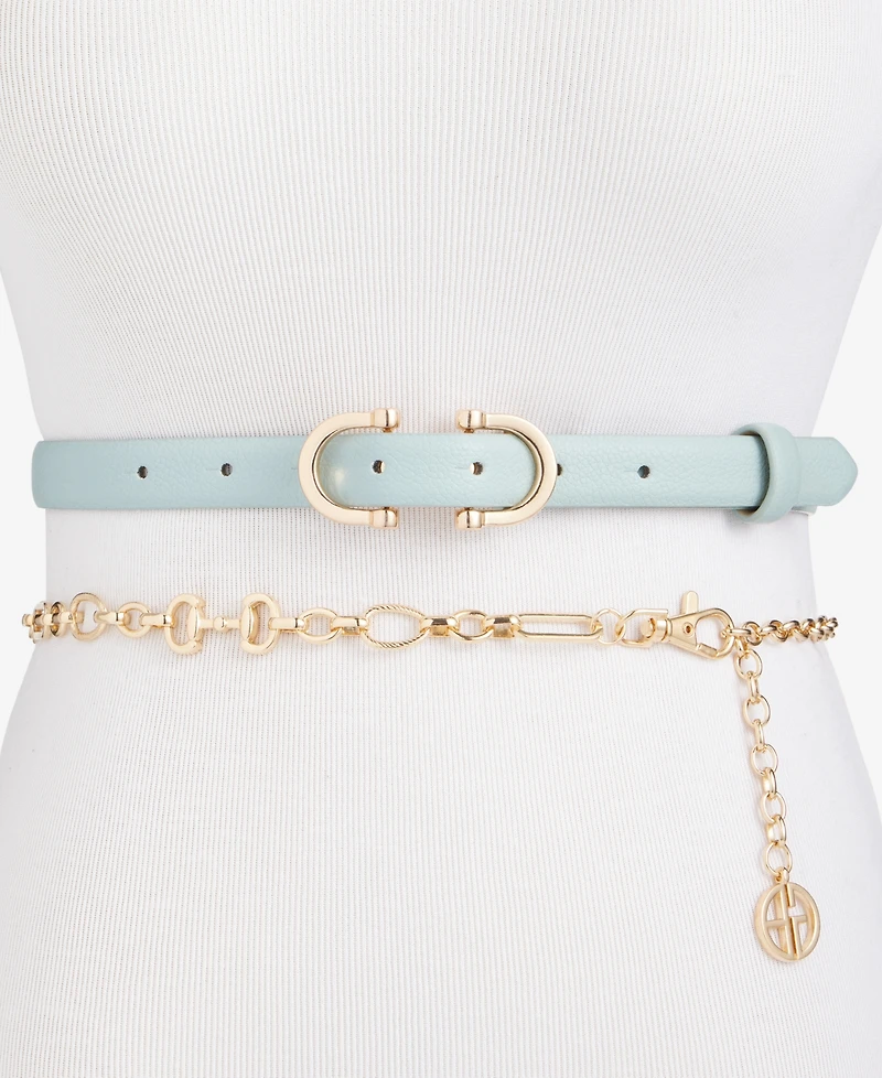 Giani Bernini 2 for 1 Set Horsebit Chain and Buckle Belt, Macy's Exclusive