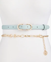 Giani Bernini 2 for 1 Set Horsebit Chain and Buckle Belt, Macy's Exclusive