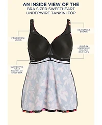 Swimsuits for All Women's Bra Sweetheart Underwire Tankini Top