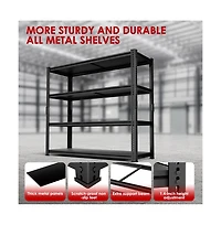 Lovmor -Tier 48 in W x 72 in H x 18 in D Adjustable Solid Plate Heavy Duty Metal Shelving Unit