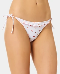 California Waves Women's Mini Cherry Ruffle-Tie Swim Bottoms