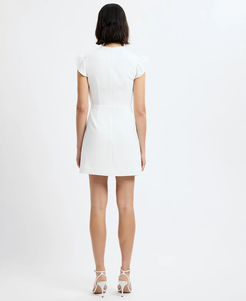 French Connection Women's Square Neck Flutter Sleeve Mini Dress