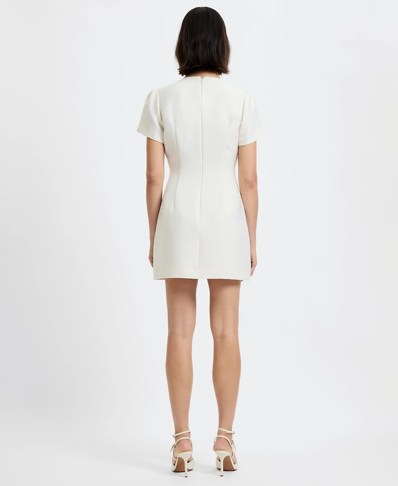 French Connection Women's Structured Taffeta V-Neck Mini Dress