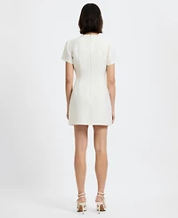 French Connection Women's Structured Taffeta V-Neck Mini Dress