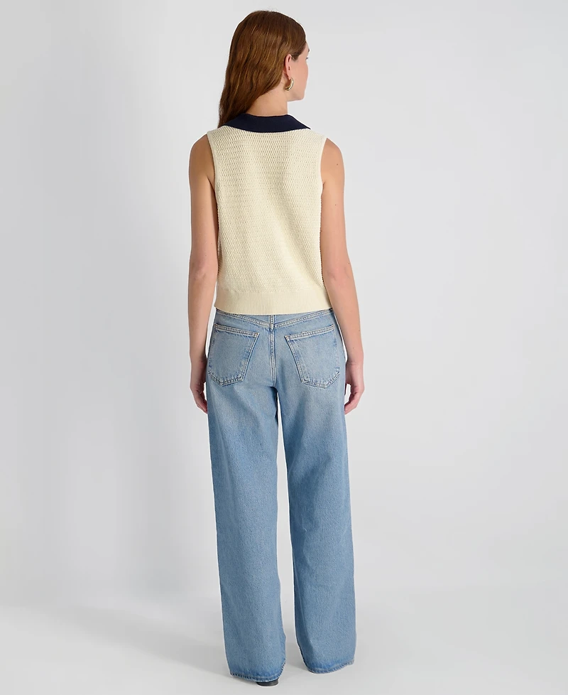 French Connection Women's Mozart Contrast Texture Knit Pull-On Top