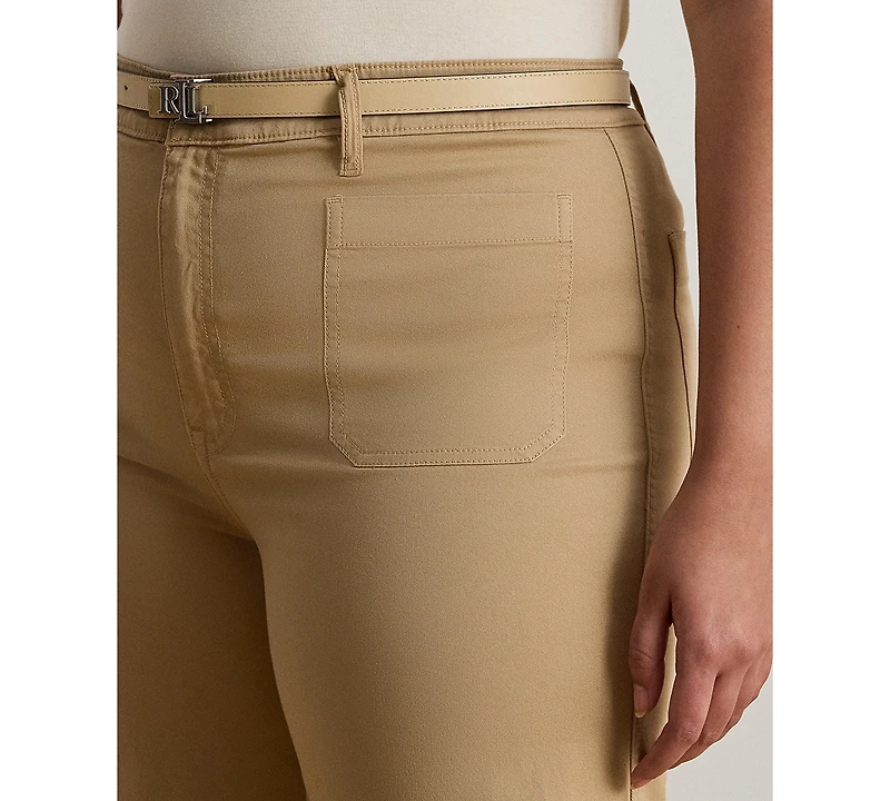 Lauren Ralph Plus Stretch Chino Wide-Leg Cropped Pants