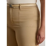 Lauren Ralph Plus Stretch Chino Wide-Leg Cropped Pants