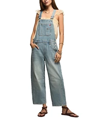 Lucky Brand Women's Barrel Square Neck Overalls Jumpsuits