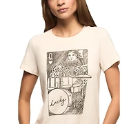 Lucky Brand Women's Drummer Queen Crewneck Top