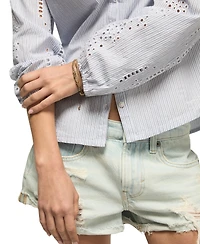 Lucky Brand Women's Cutwork Long-Sleeve Button-Down Shirt