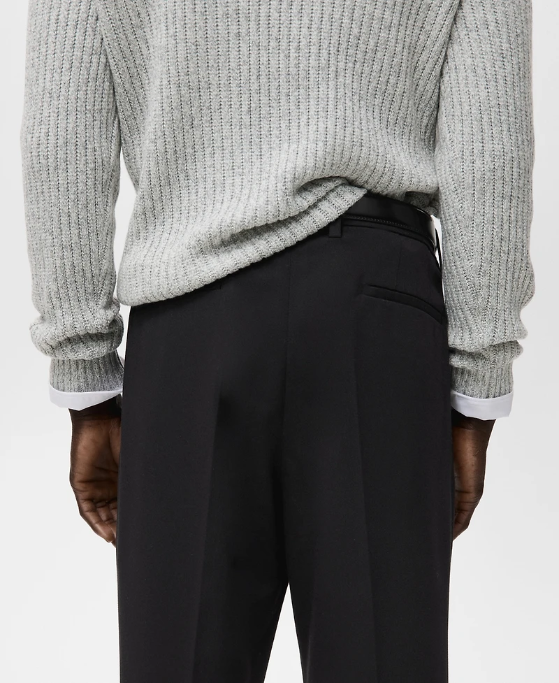 Mango Men's Regular-Fit Pleated Pants