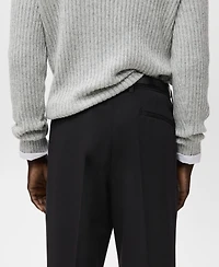 Mango Men's Regular-Fit Pleated Pants