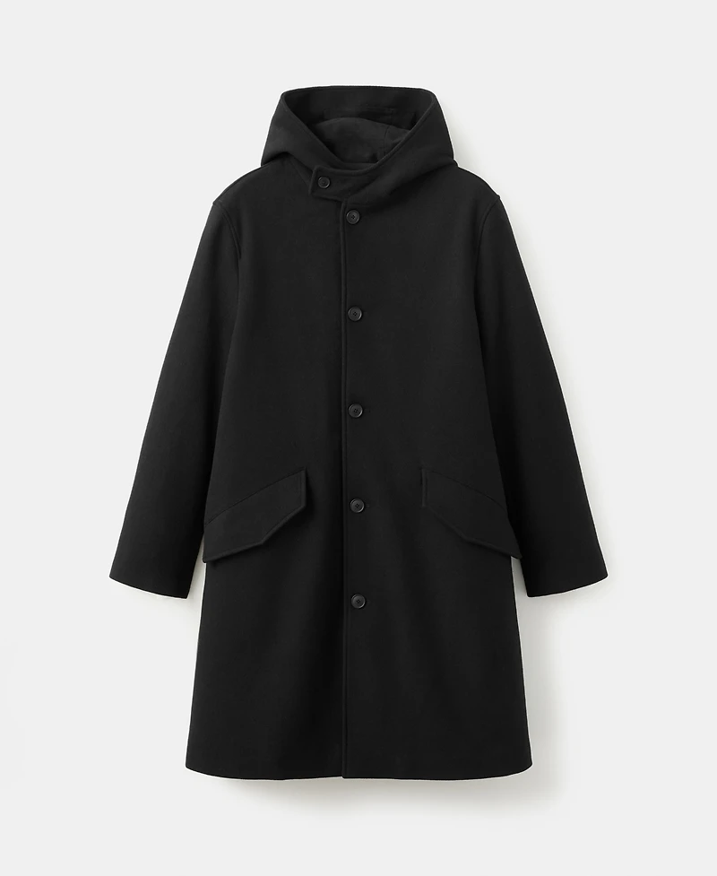 Mango Men's Wool Blend Hooded Coat
