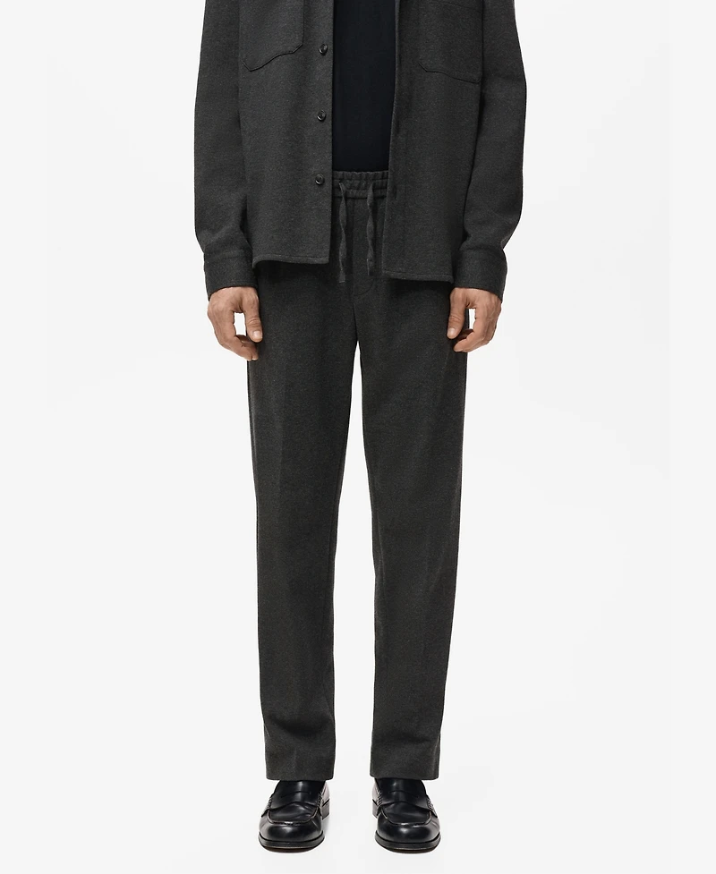 Mango Men's Cotton Drawstring Joggers Pants