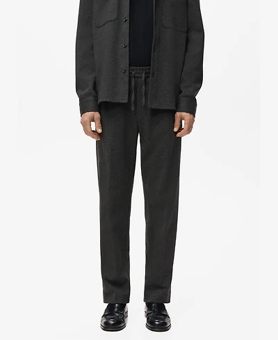 Mango Men's Cotton Drawstring Joggers Pants