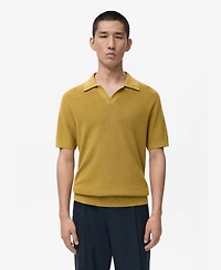 Mango Men's Structured Cotton Knitted Polo Shirt