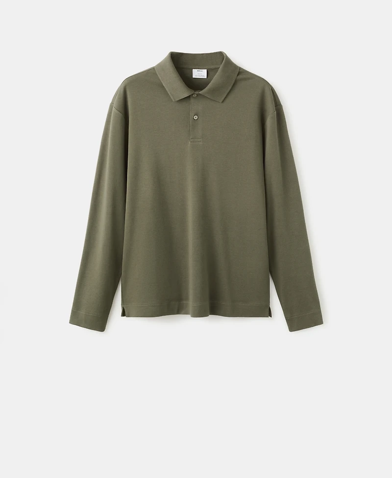 Mango Men's Regular-Fit Knitted Polo Sweater