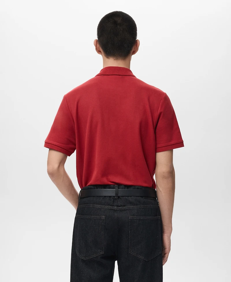 Mango Men's Short-Sleeved Cotton Polo Shirt