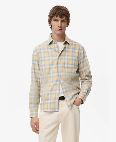 Mango Men's Check Flannel Cotton Shirt