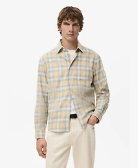 Mango Men's Check Flannel Cotton Shirt