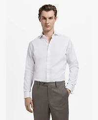 Mango Men's Slim-Fit Twill Fabric Suit Shirt