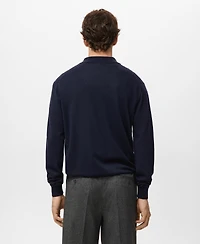 Mango Men's Merino Wool Polo Sweater