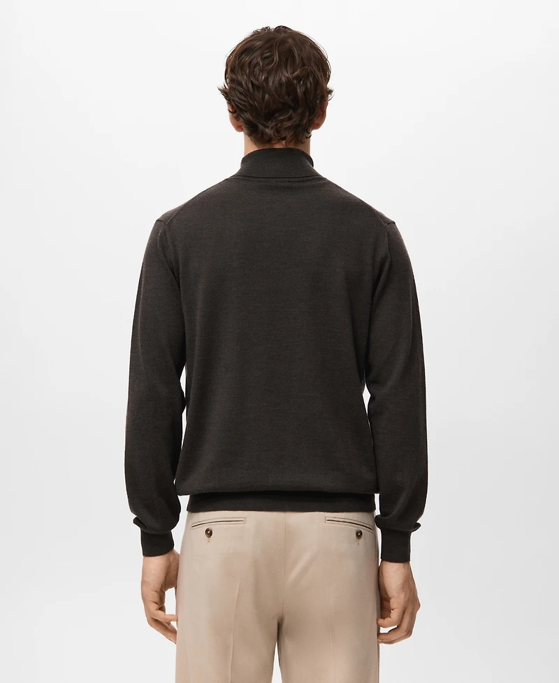 Mango Men's Merino Wool Turtleneck Sweater