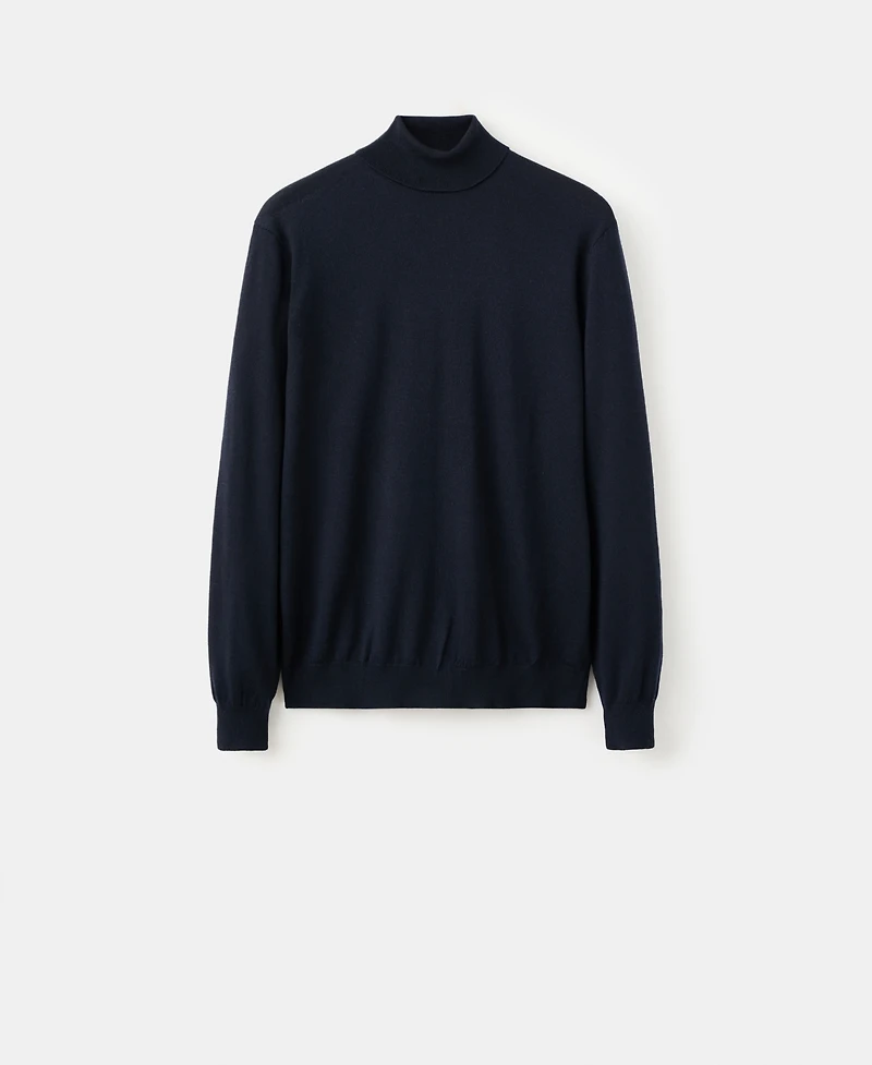 Mango Men's Merino Wool Turtleneck Sweater