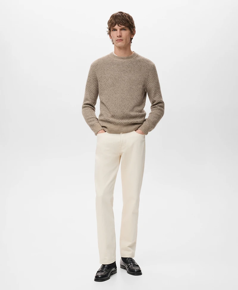 Mango Men's Knit Striped Sweater