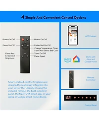 Clihome Smart 60" WiFi-Enabled Electric Fireplace Heater, Recessed in-Wall and Wall-Mounted