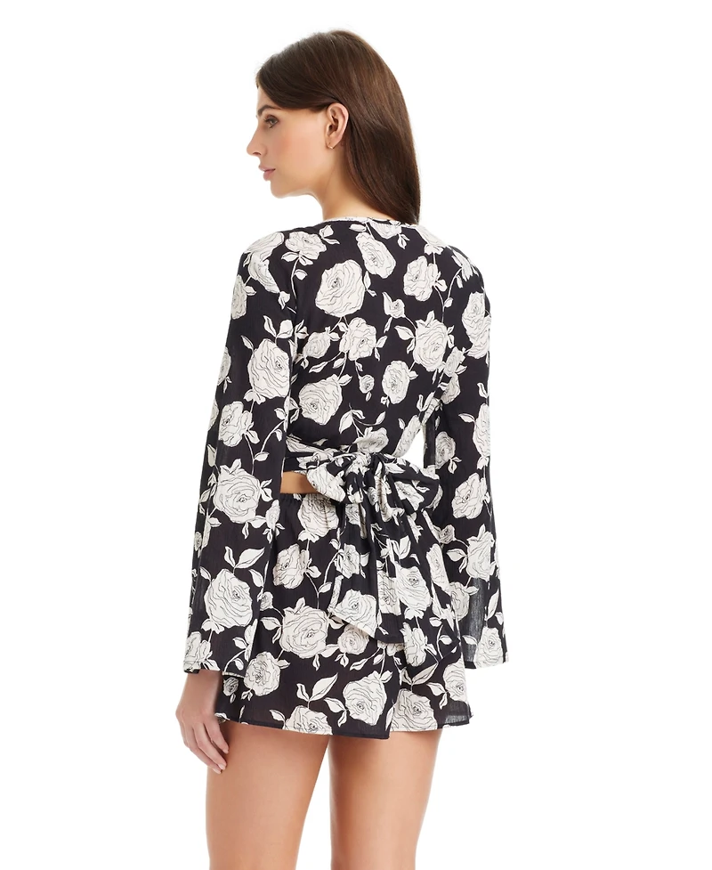 Sanctuary Women's Among Roses Swim Cover-Up Wrap Skort