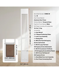 Cozito Aluminum Sliding Glass Pet Door Insert, Adjustable Height, Small