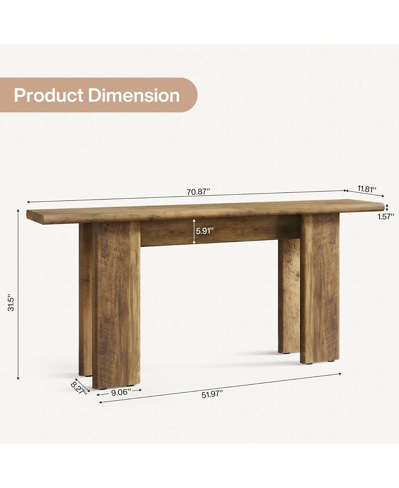 Tribesigns Extra Long Console Table for Entryway, Mid-Century Modern Sofa Table Behind Couch