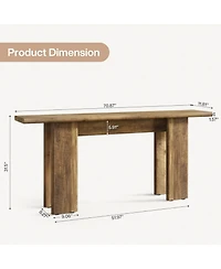 Tribesigns Extra Long Console Table for Entryway, Mid-Century Modern Sofa Table Behind Couch