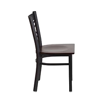 Emma+Oliver X" Back Metal Restaurant Dining Chair