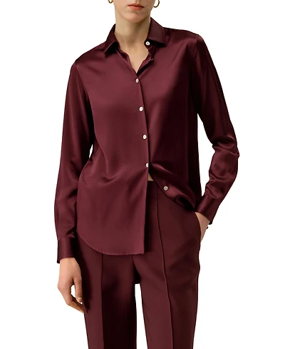 Lilysilk Women's Timeless Silk Charmeuse Button-Up Shirt