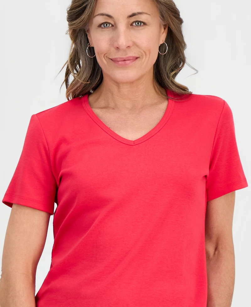 Style & Co Petite Cotton V-Neck Top, Macy's Exclusive