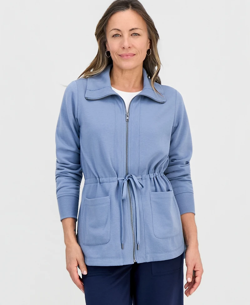 Style & Co Petite LuxLounge Fleece Anorak Knit Jacket, Macy's Exclusive