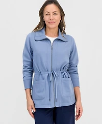 Style & Co Petite LuxLounge Fleece Anorak Knit Jacket, Macy's Exclusive