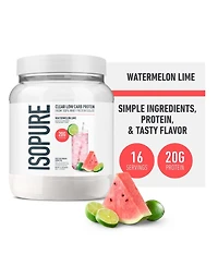 Isopure Clear Low Carb 100% Whey Protein Isolate Powder, Watermelon Lime, 20g Protein, About 16 Servings