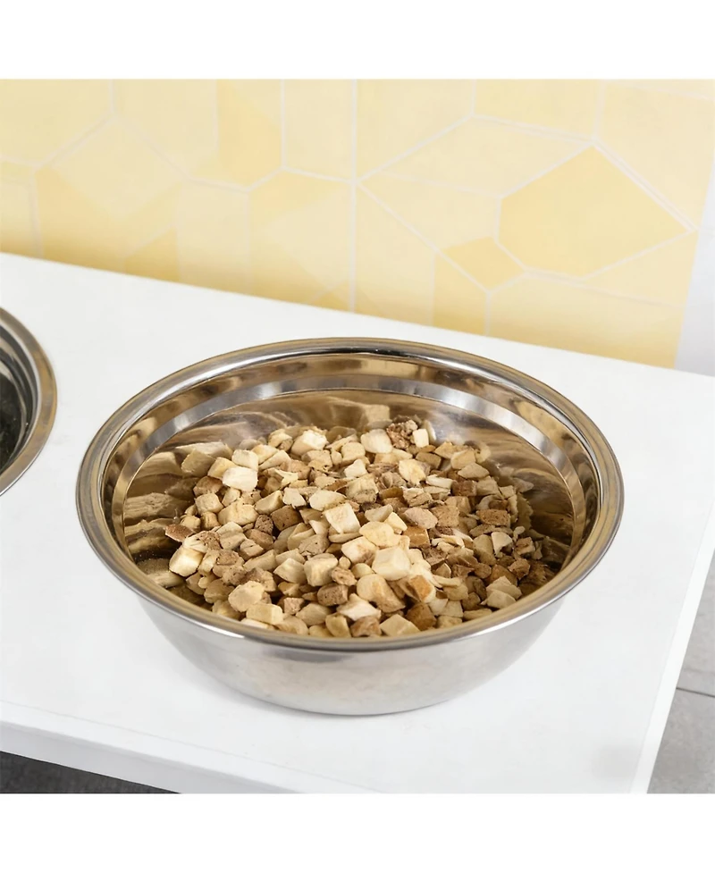 Aostirmotor 17.3 in. Dog Bowls Pet Food Bowl Stand in White