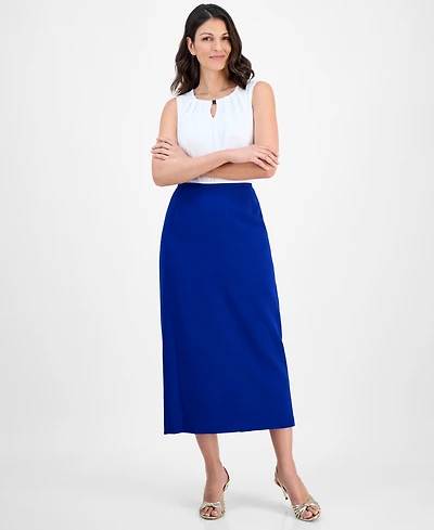 Kasper Women's Stretch Crepe Column Midi Skirt