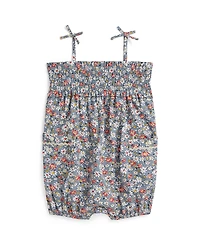 Polo Ralph Lauren Baby Girls' Floral Smocked Straight Neck Bubble Shortall
