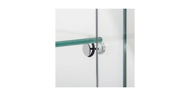 Streamdale Furniture Tempered Glass Display Cabinet w/ Light & Adjustable Feet